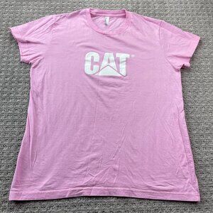CAT Caterpillar Pink T-Shirt Women Size 2XL American Apparel Tee Casual